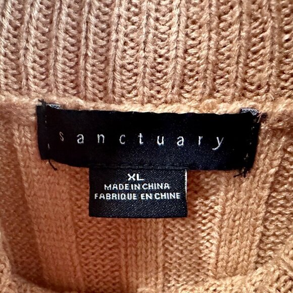 NEW Sanctuary 'Make it Cozy' Ribbed Turtleneck Tunic Sweater in Maple- Size XL - Picture 6 of 6